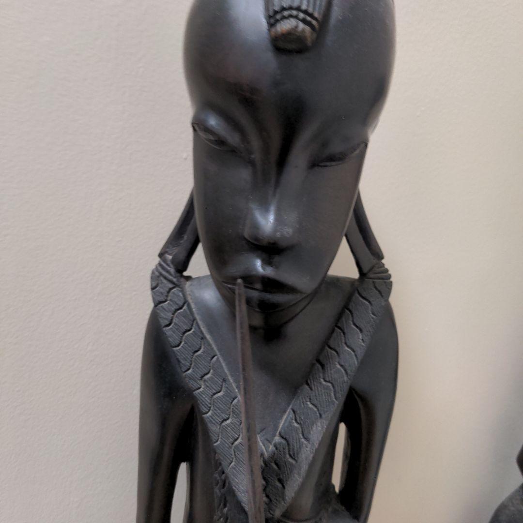 アフリカ木製人形2体