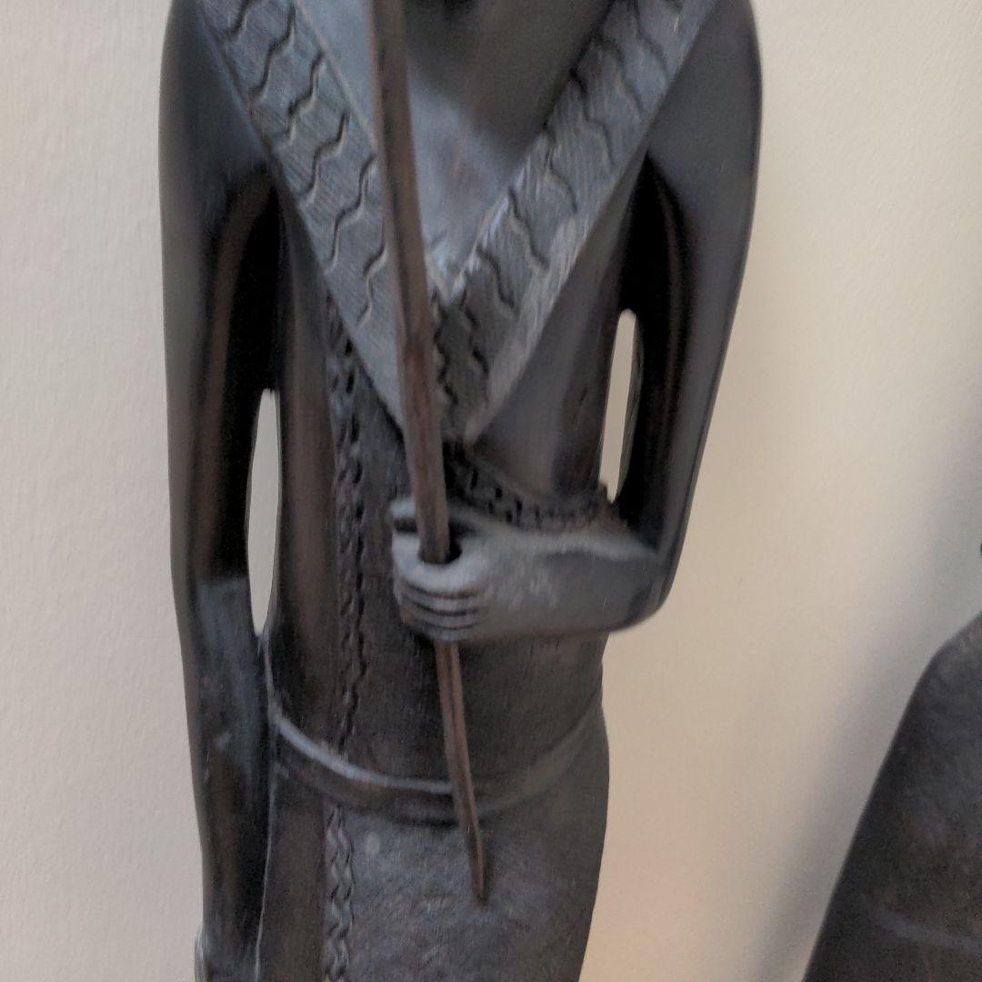 アフリカ木製人形2体