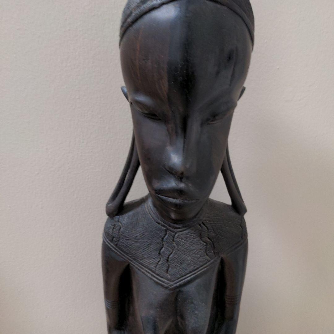 アフリカ木製人形2体