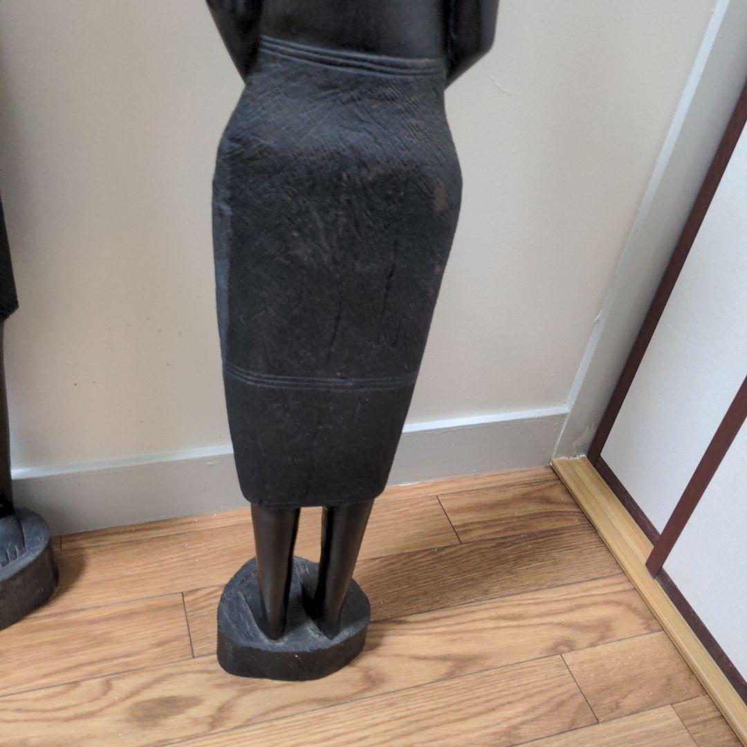 アフリカ木製人形2体