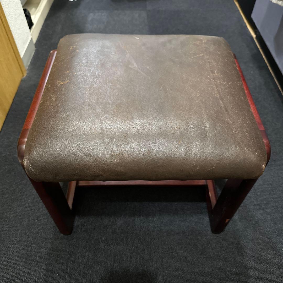 【一点物】カリモク　ヴィンテージ　オットマン　スツール　牛皮