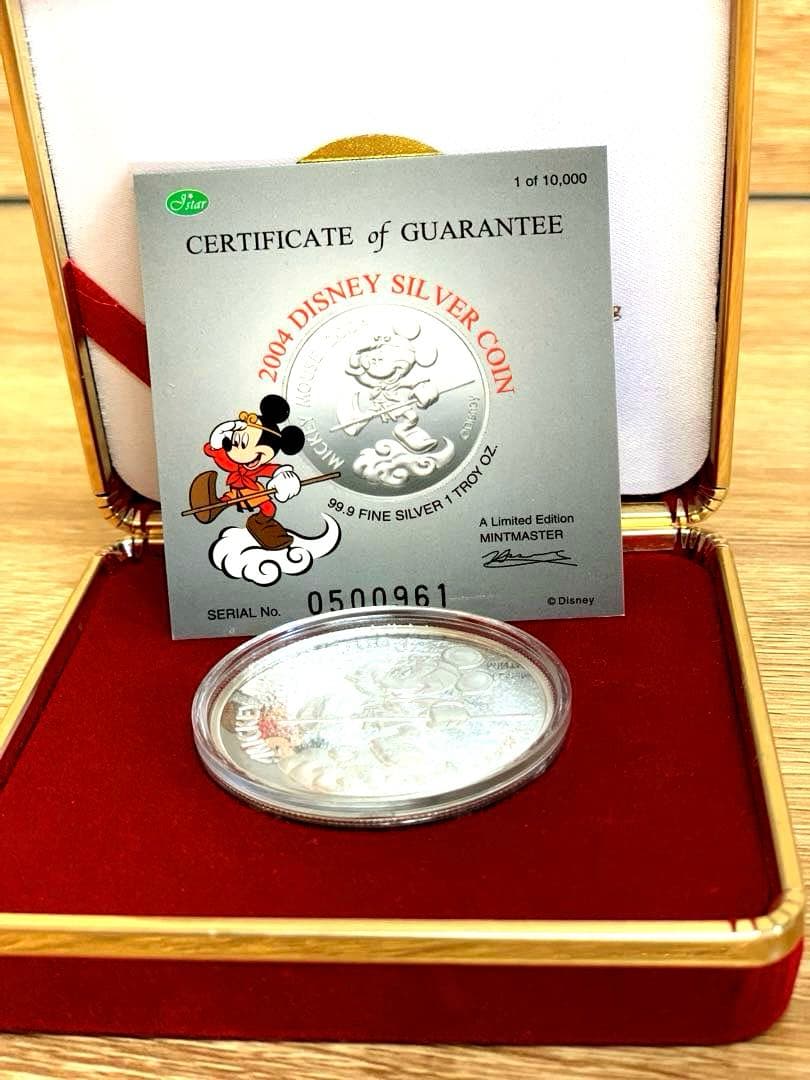 ミッキー・ミニー 銀貨 1オンス ディズニー 純銀 2004 シルバー