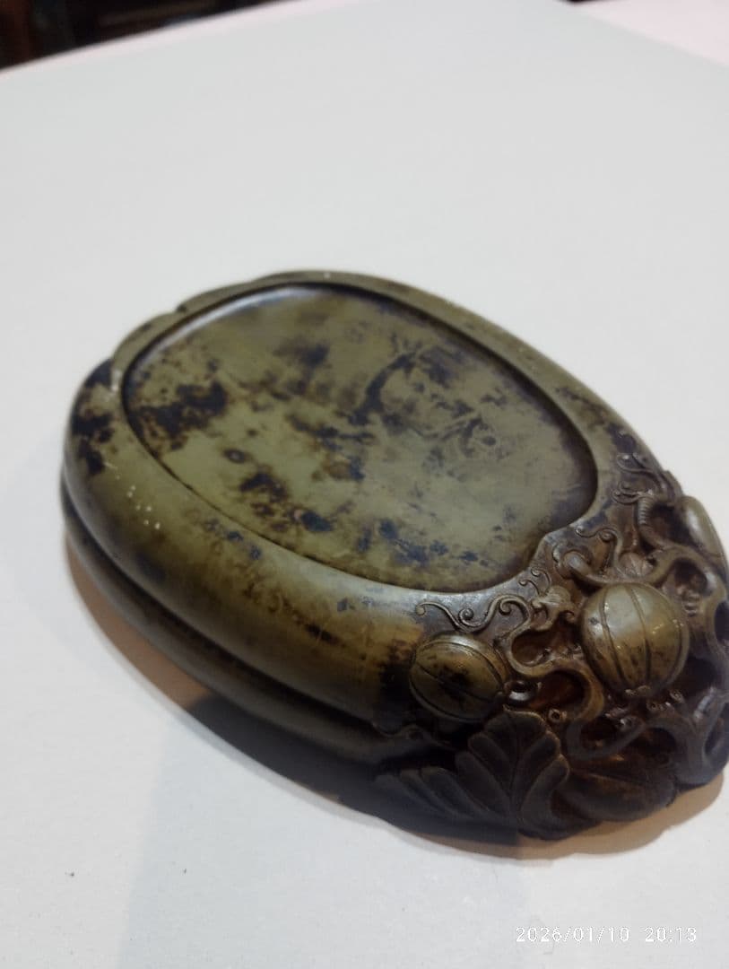 中国美術　端渓硯　緑端渓　硯　書道具