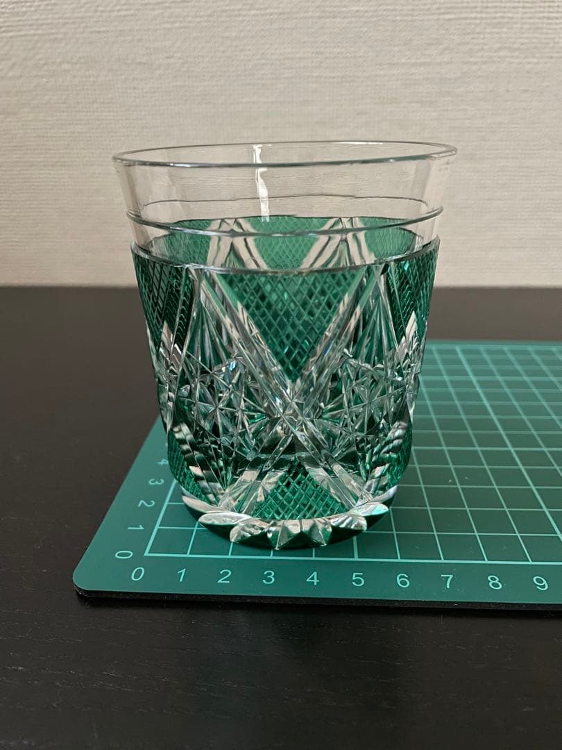 薩摩切子くもの巣タンブラー 伝統工芸品ツジガラス