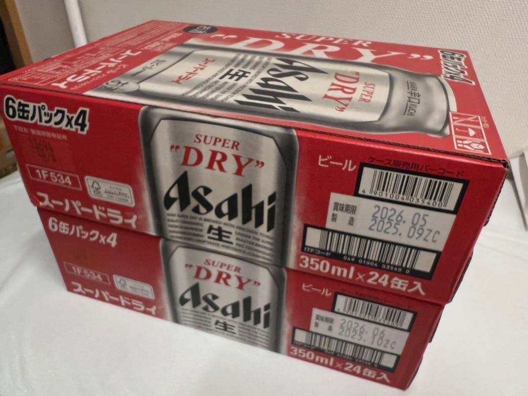 オ*ジ様 アサヒスーパードライ350ml 24本2箱　製造09ZC、10ZC