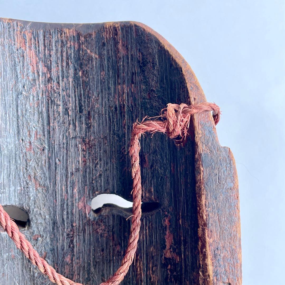 【詳細不明だが古そう】能面 お面 マスク 木彫 彫刻 骨董 古美術