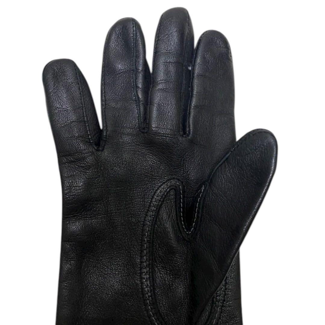 LOUIS VUITTON ダミエ柄　未革　ブラック　レザーグローブ