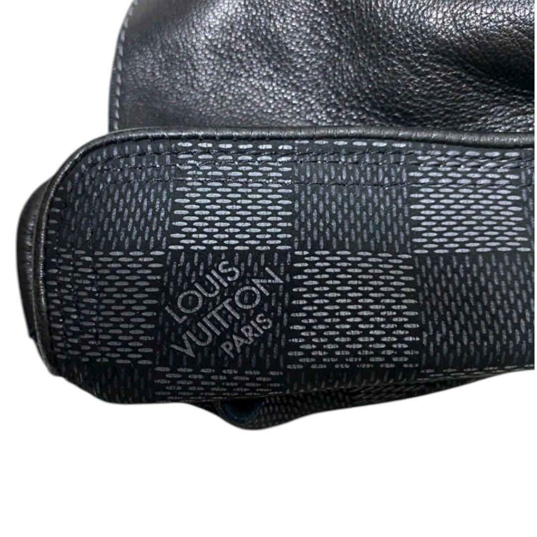 LOUIS VUITTON ダミエ柄　未革　ブラック　レザーグローブ