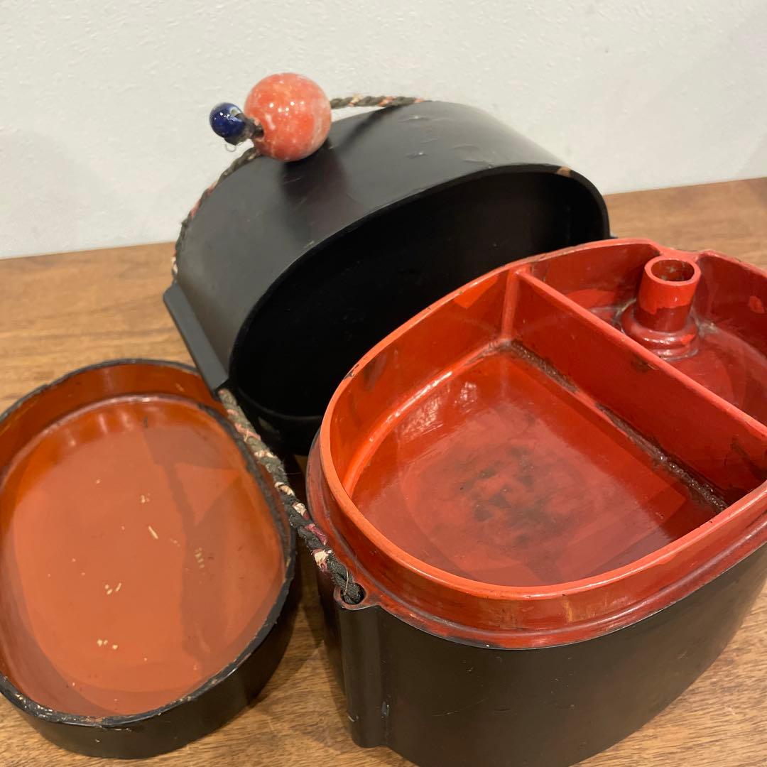 弁当箱　時代物　骨董　漆塗り　古美術　古道具