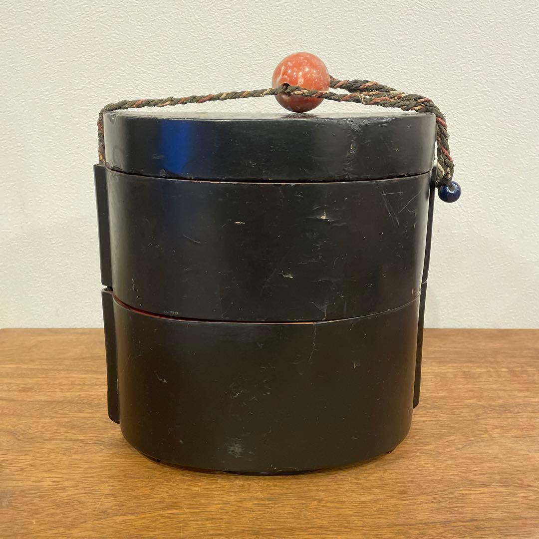 弁当箱　時代物　骨董　漆塗り　古美術　古道具