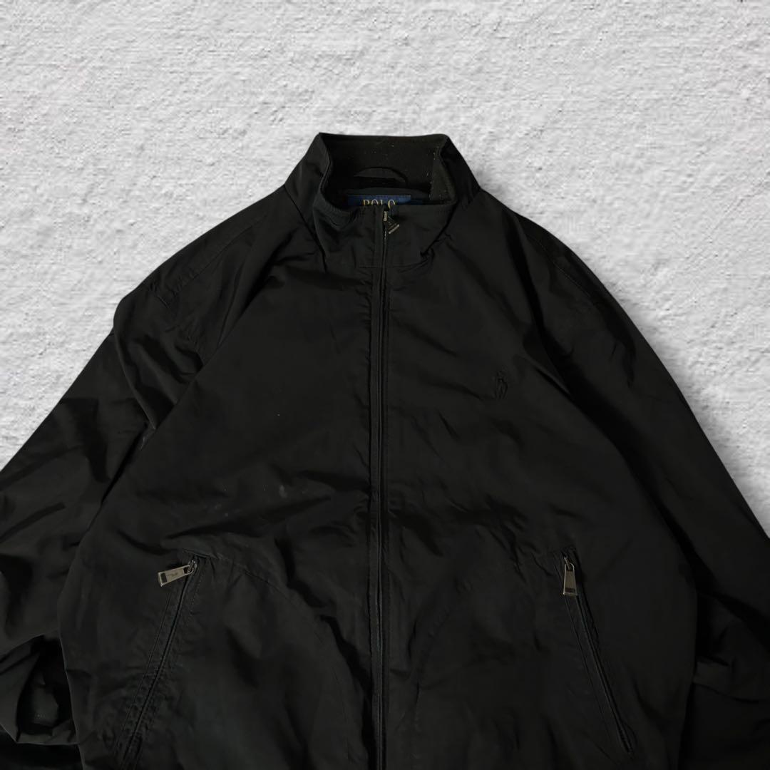 ttラルフローレンドリズラージャケットスイングトップブラックポニー古着