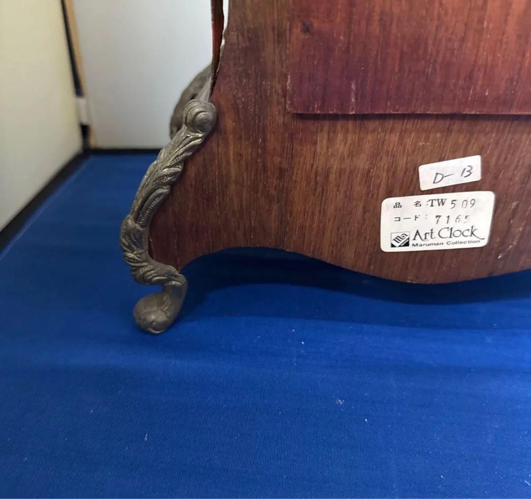 アンティーク 置き時計 豪華装飾 ゴールド レッド レトロ 稼働品