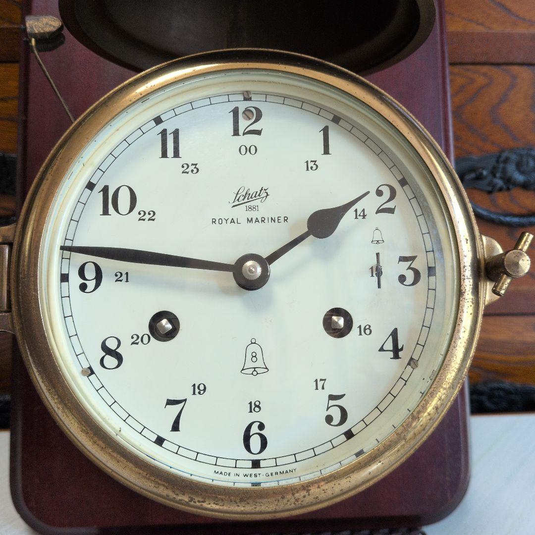 船舶時計ドイツ製ヴィンテージのシャッツロイヤルマリナーと船の鐘