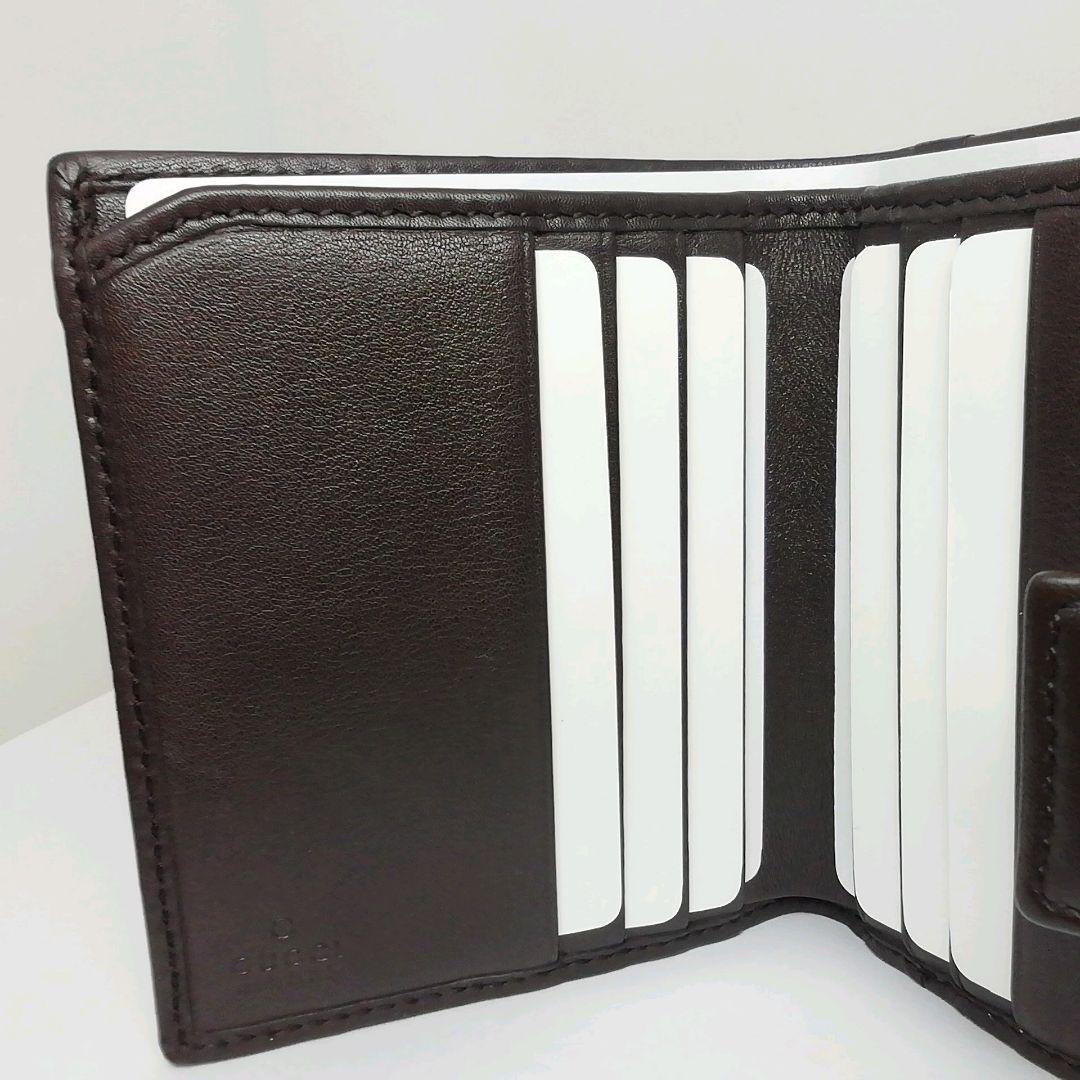 GUCCI　グッチ　GGキャンバス　ブラウン　Wホックタイプ　保存袋・付属品