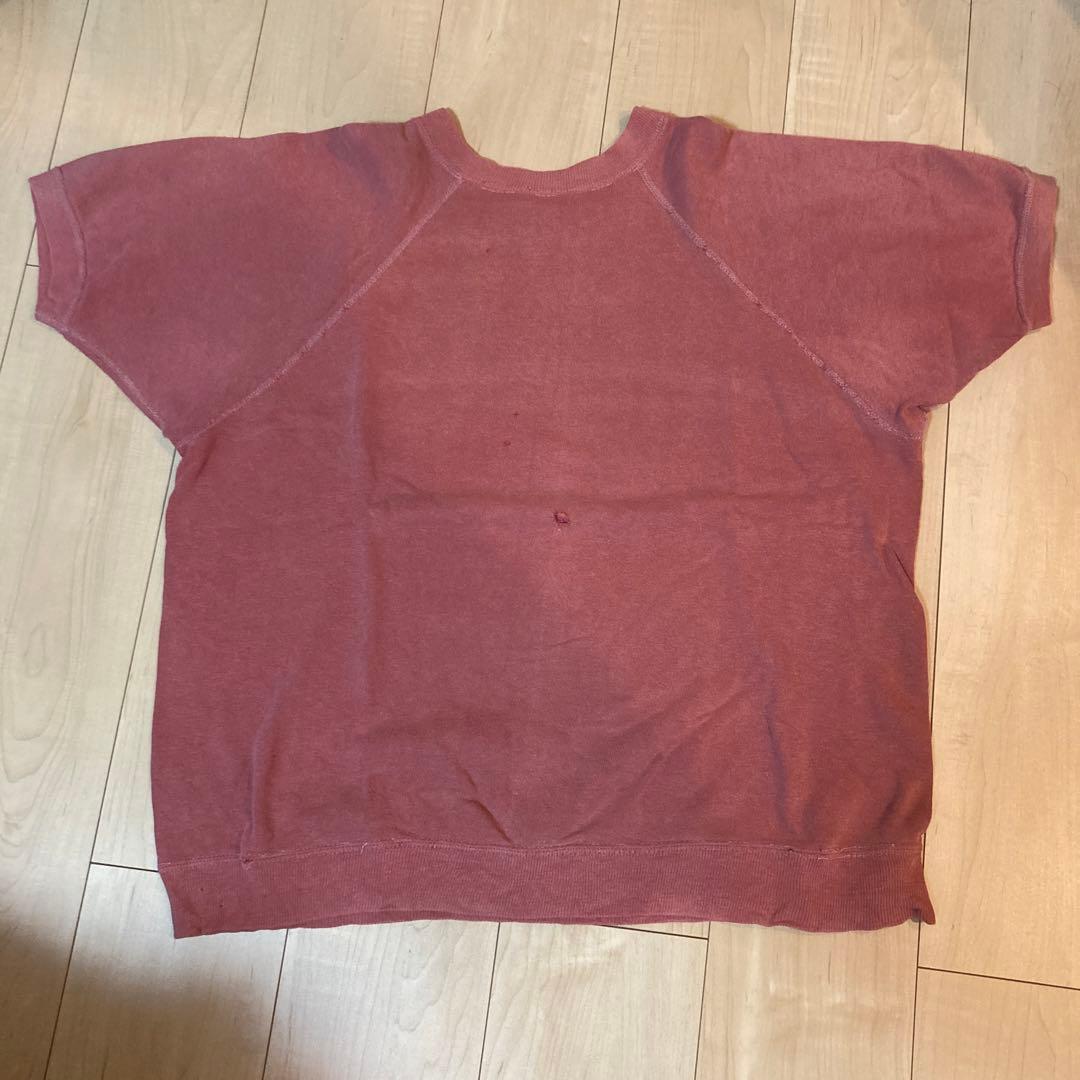 60s 半袖スウェット　フェード赤　XL程度