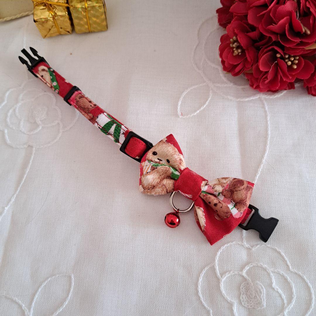 クリスマス(くまさん)わんちゃん猫ちゃん用首輪