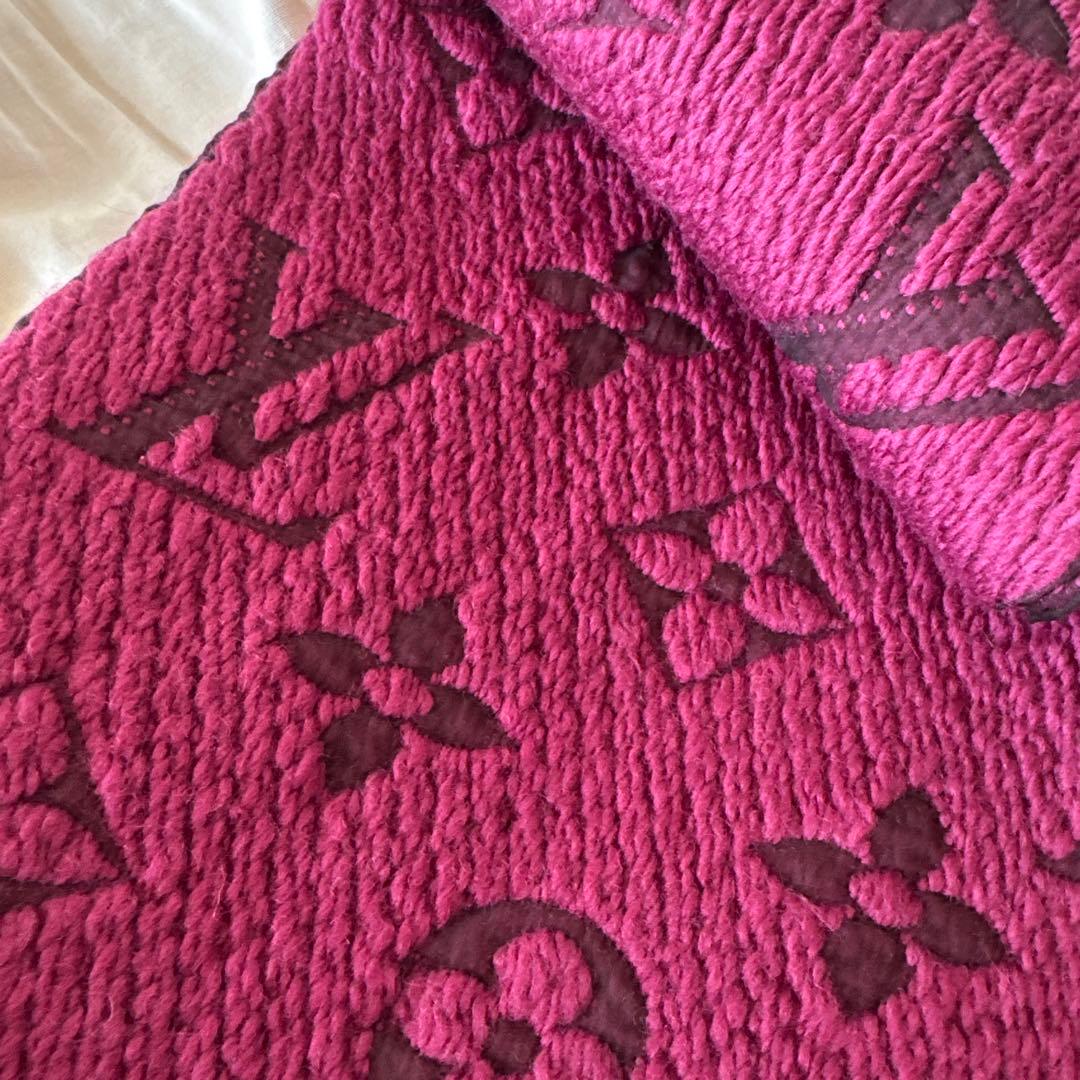 ルイヴィトン エシャルプロゴマニア マフラー レッドパープル 赤紫色M75503