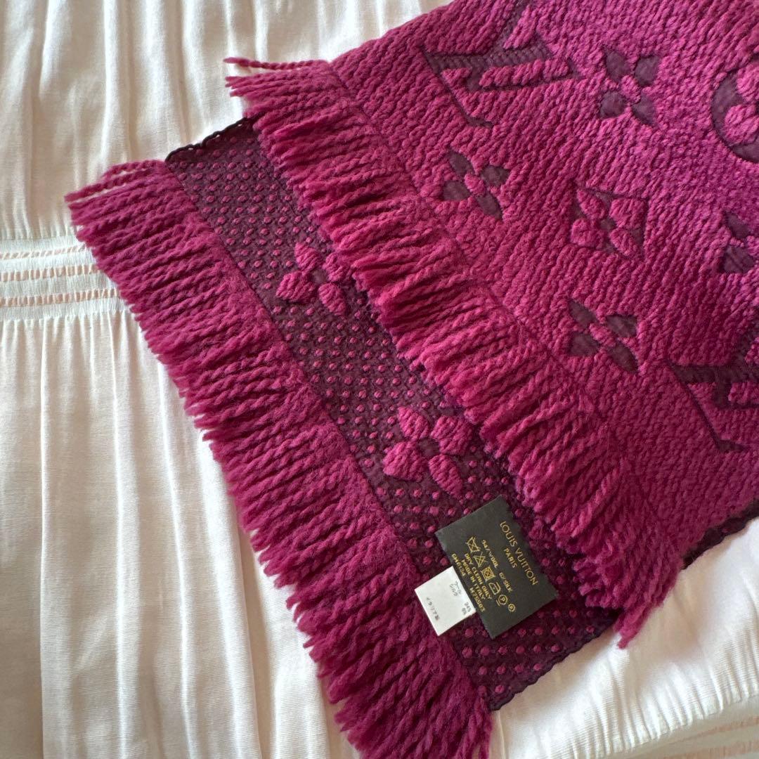 ルイヴィトン エシャルプロゴマニア マフラー レッドパープル 赤紫色M75503