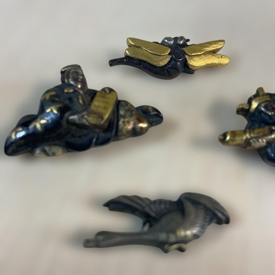 武具　　刀装具　目貫　江戸時代　骨董　4種4個