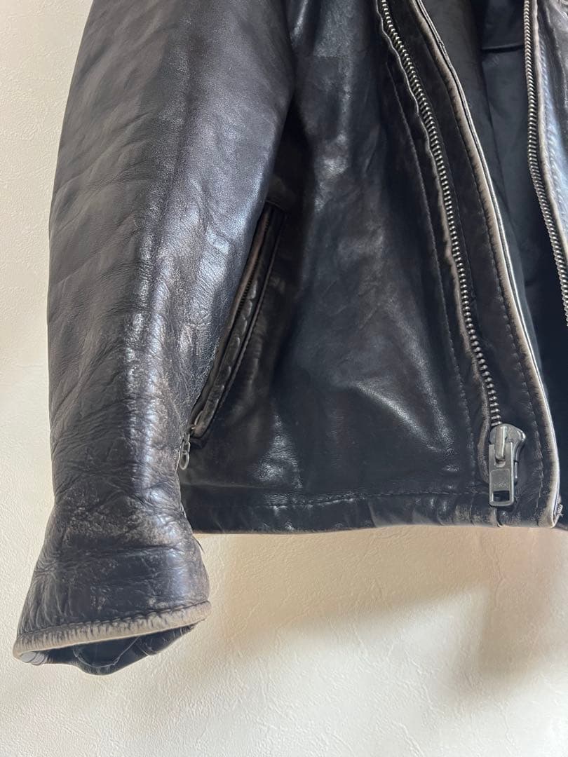 【古着】レザー シングルライダースジャケット