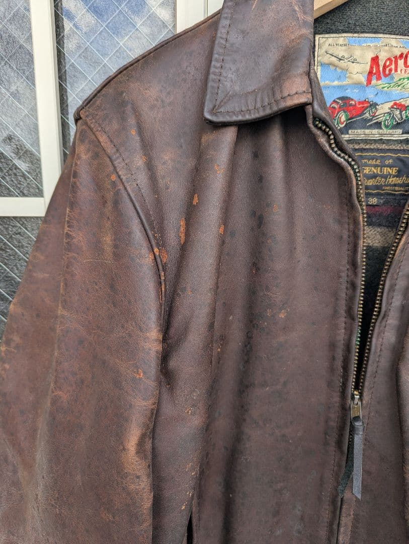 AEROLETHER Co ホースハイドsize38シングルライダース