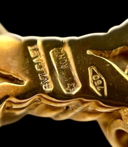 BVLGARI ブルガリ リボン シェル ブローチ K18