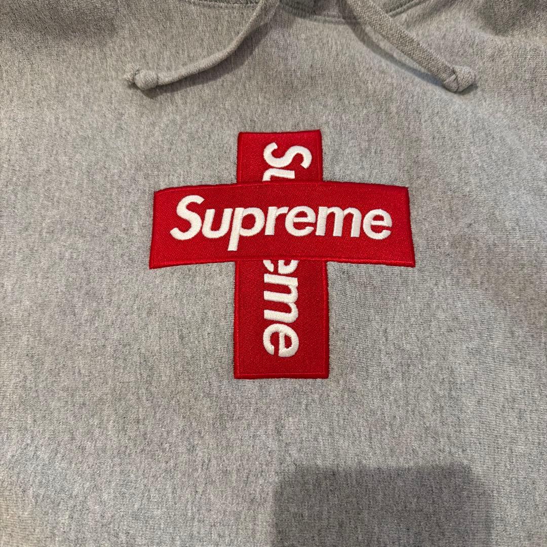 Supreme CrossBoxLogo Hooded グレーMサイズ