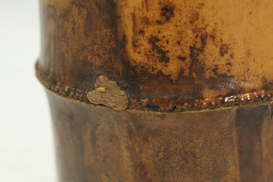 茶道具 竹花生 書付 時代物(K-XA872)