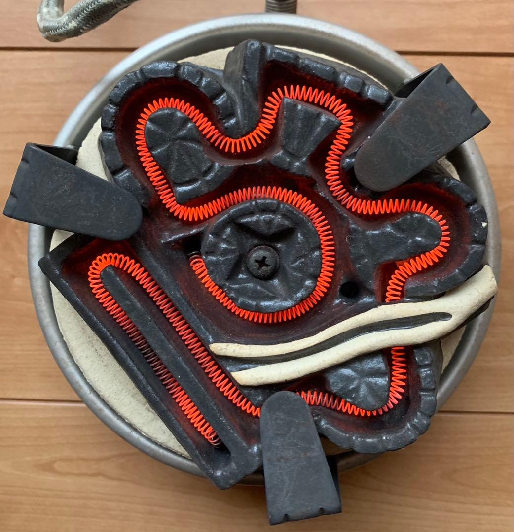 茶道具　鉄風炉　電気ヒーターと台座付き