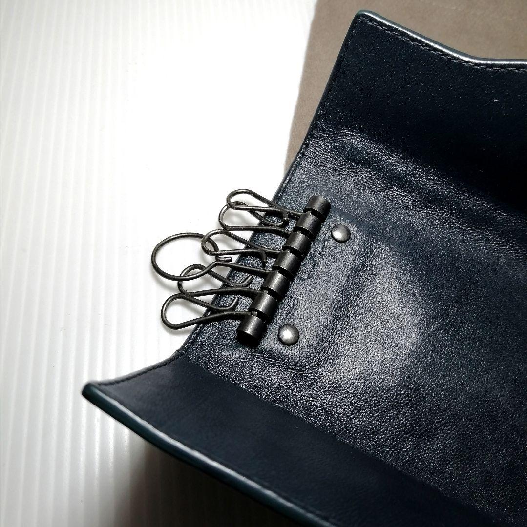 ◆ボッテガヴェネタ◆高級 キーケース レザー 極美品 ネイビー イントレチャート