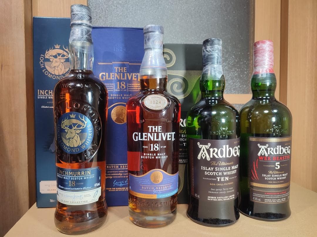 4本セット　インチマリン18年　グレンリベット18年　アードベッグ10年+5年