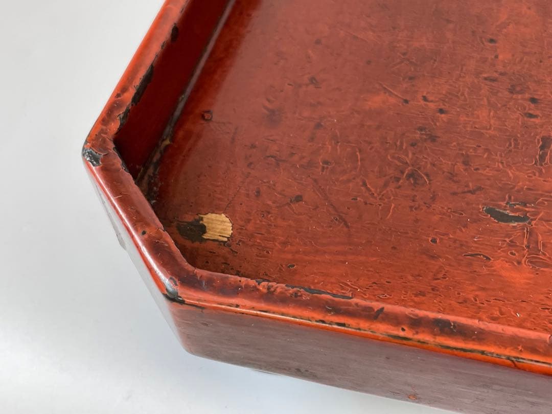 骨董　根来　お盆　御膳　懐石膳　折敷　根来折敷　根来盆　朱塗　漆　アンティーク