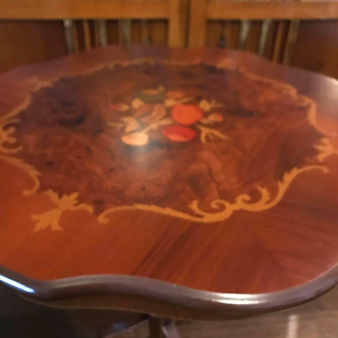 【未使用級】カフェテーブル☆イタリア製　象嵌細工　極美品‼️ アンティーク