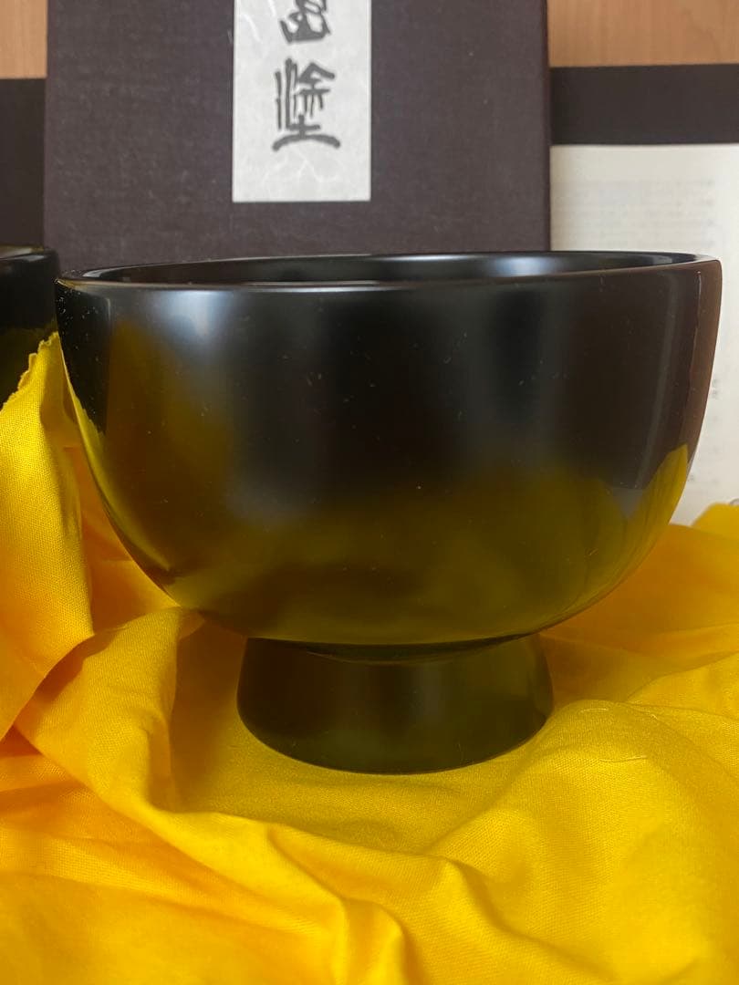 希少 輪島塗 合鹿椀 5個セット 大向高洲堂 花椀 お椀 汁椀 黒塗 五客