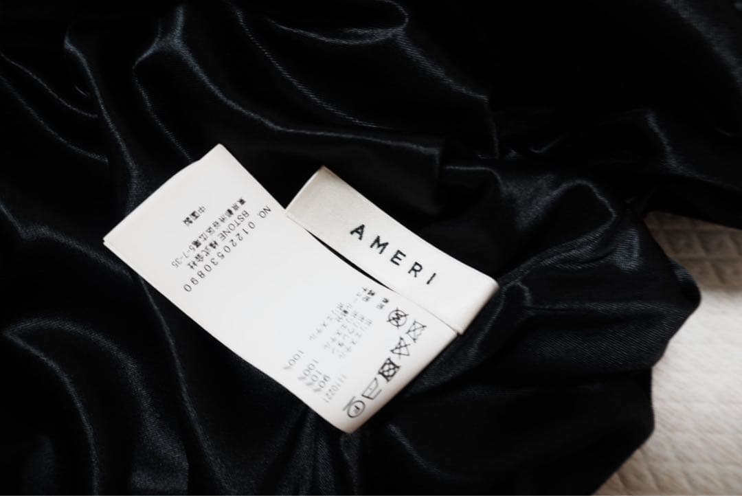 AMERI 2WAY CURVE VELOURS DRESS ブラック　M 冬服