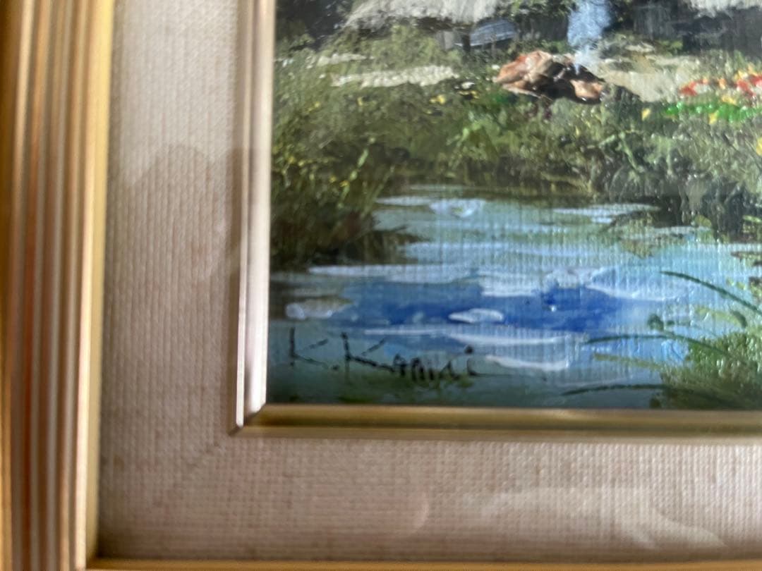 駒井敬三郎　山家　風景　油彩画　原風景　真作