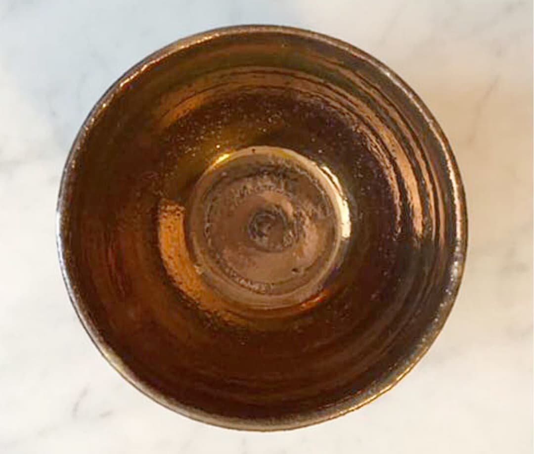 【人気・一点物】青木良太　銅瓷紅芋盃