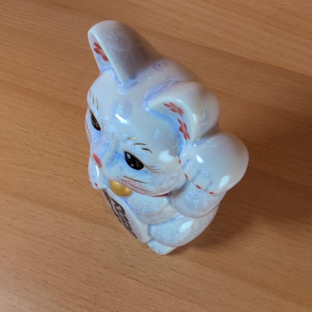 陶あん　陶葊　招き猫　金色の鈴付き　花結晶　京焼　清水焼　箱付き