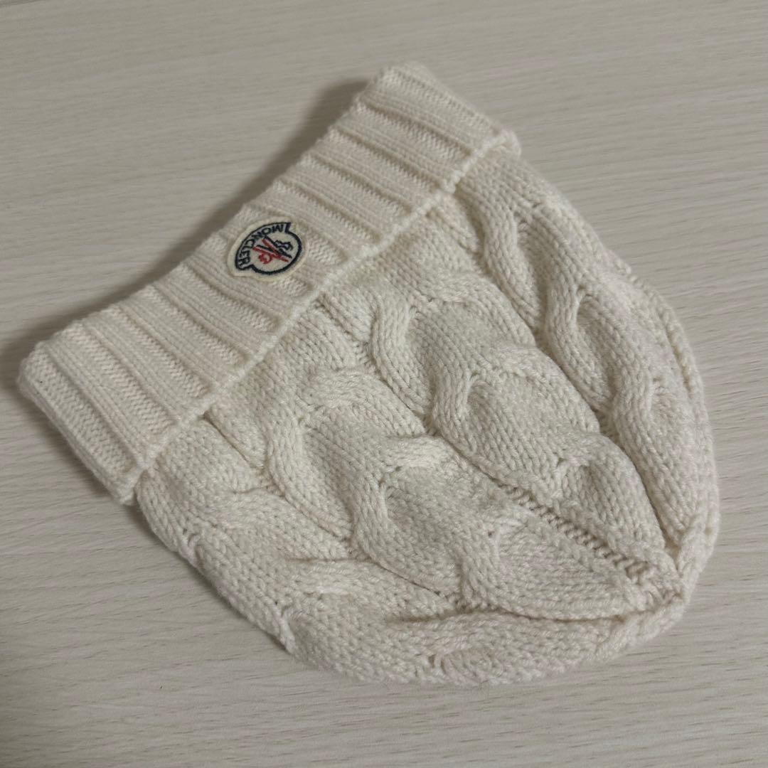 美品✨MONCLER モンクレール　アイボリー　キッズ　ビーニー　ケーブル編み