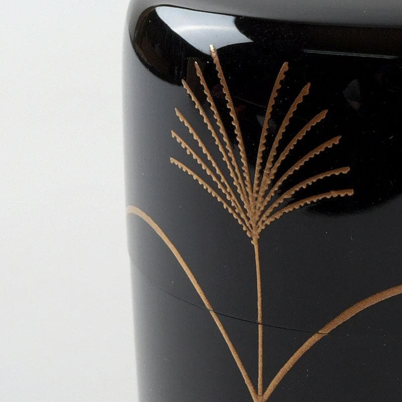 茶道具　中村宗悦作　時鳥蒔絵　長棗　仕覆付　共箱　V　9630