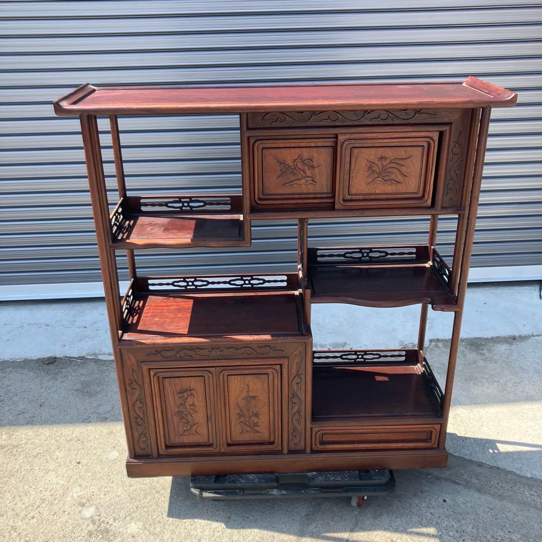 唐木家具 銘木 茶箪笥 飾り棚 中国茶棚 サイドボード ビンテージ ヴィンテージ