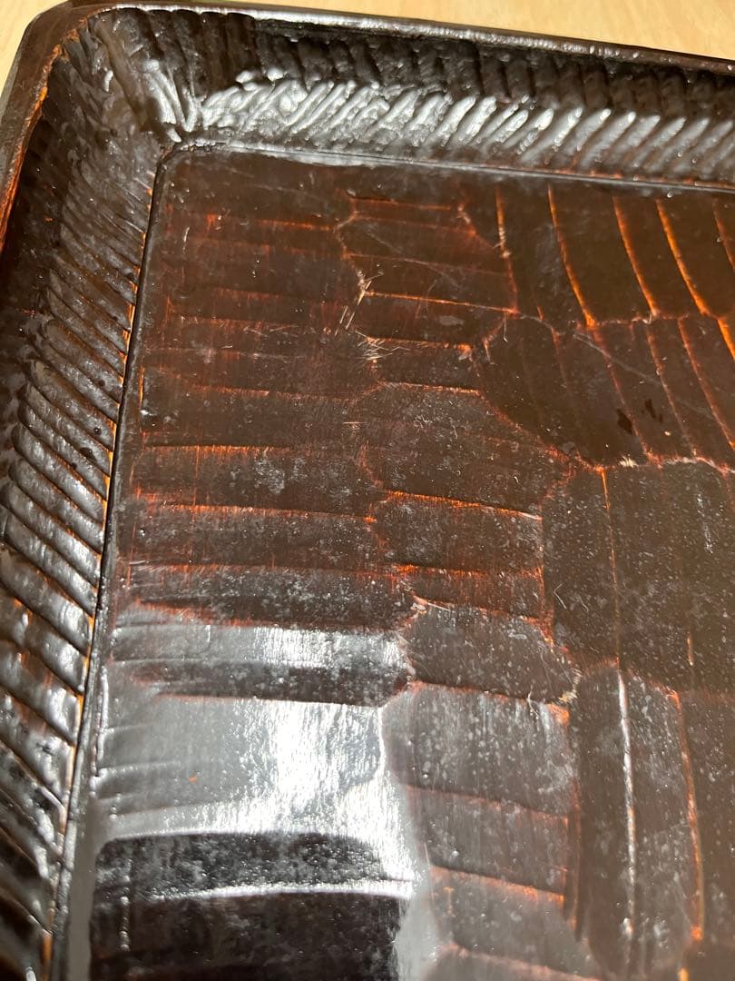 讃岐盆　讃岐彫り　四方盆 2枚　木製 お盆　漆塗　トレー　アンティーク　昭和