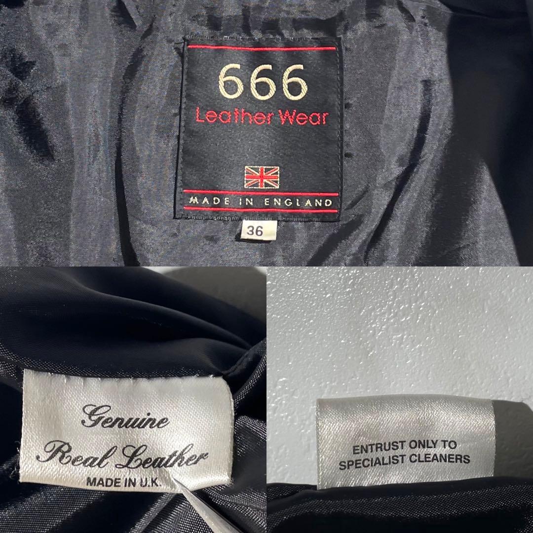 666 シングルライダースジャケット　タイトフィット　レザー　本革　メンズ