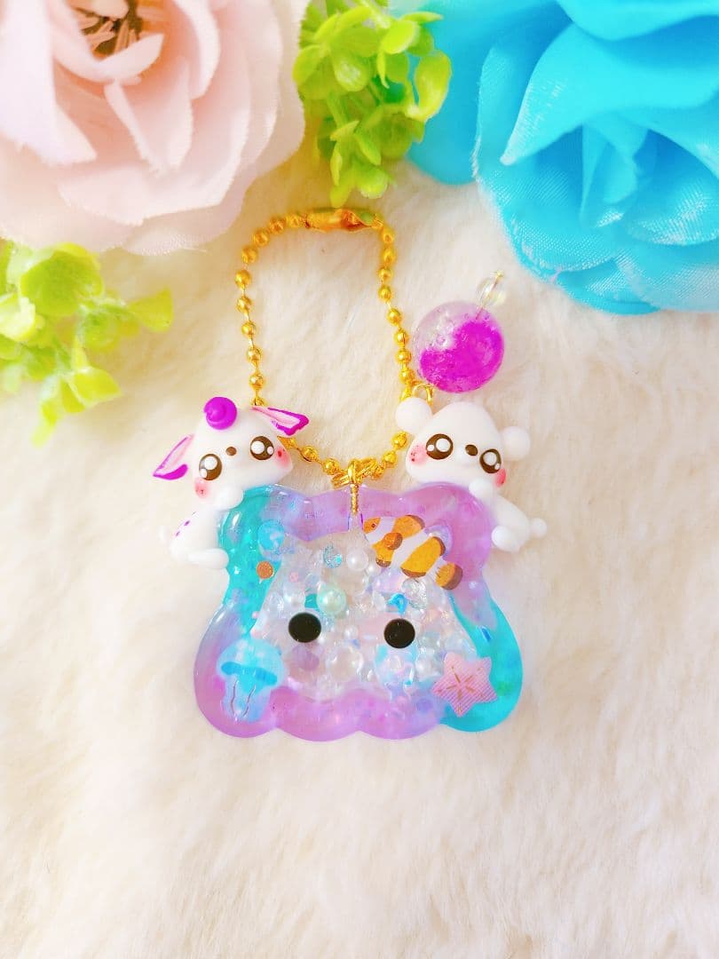 ラムネ　ブルーバンビ　シャカシャカキーホルダー　シェイカーキーホルダー　夏