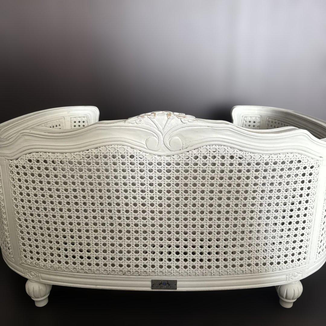 LORD LOU ペットベッドArthurケーン編み　リネンエクリュ