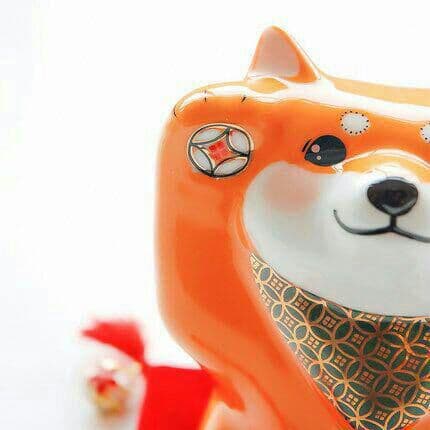 陶磁器 手描き 柴犬 置物