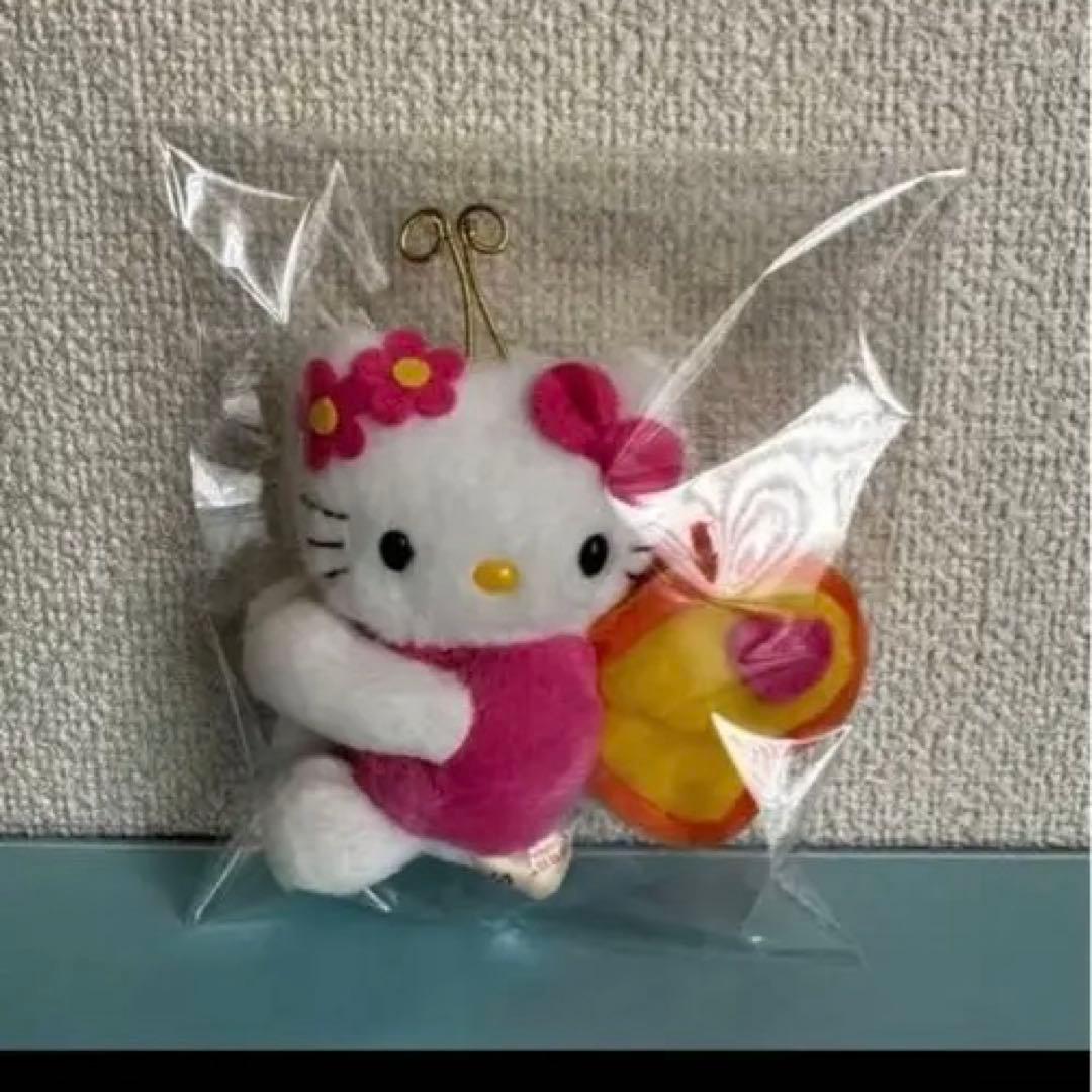 超レア！ハローキティ　ちょうちょ ぬいぐるみマスコット　クリップタイプ