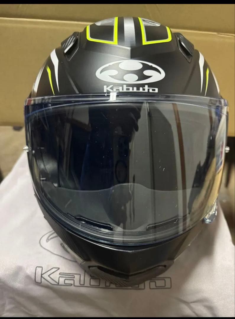 OGK KABUTO RYUKI システムヘルメットXLフラットブラックイエロー