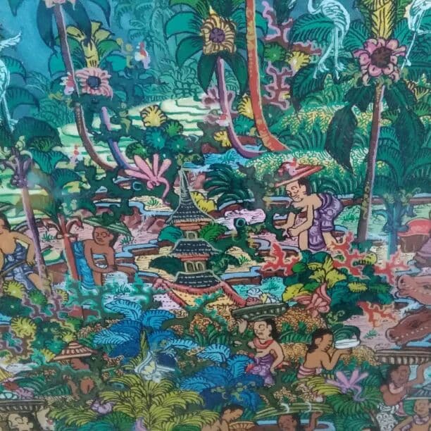 バリ島　アーティスト　絵画　オリジナル額縁