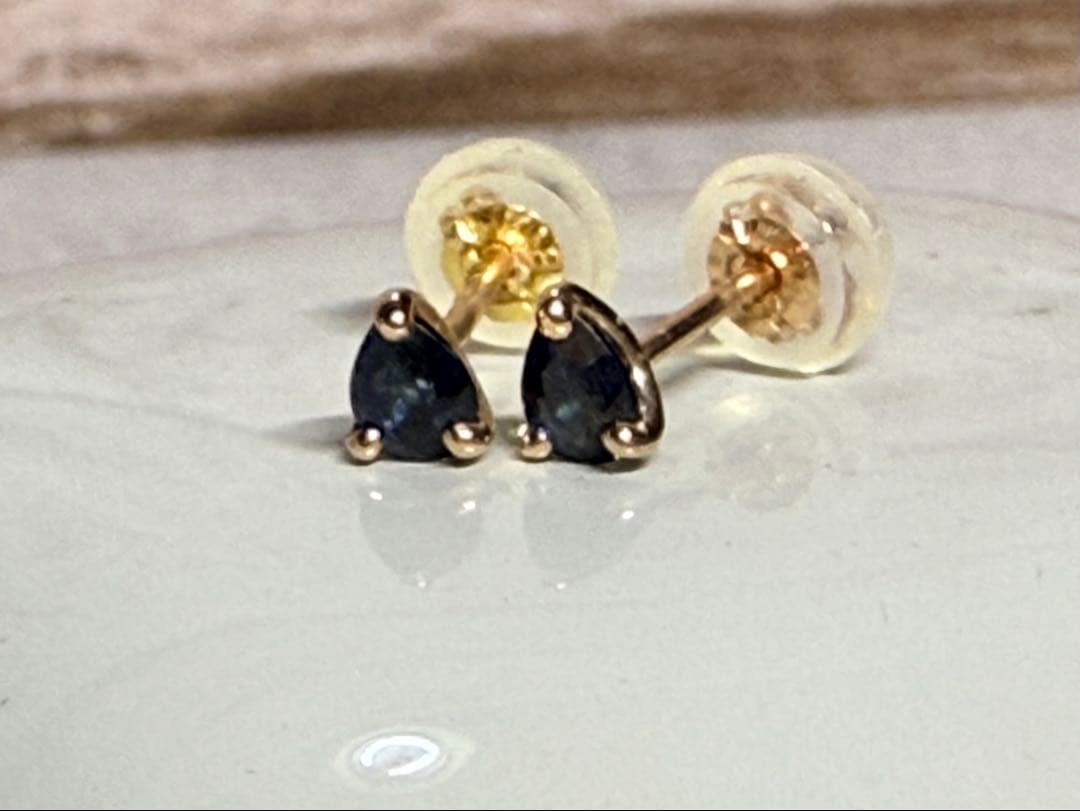 【極美品】BIZOUX ポアーレ K18PGスリランカサファイアピアス両耳保証書